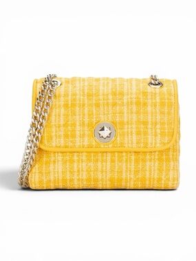 NWT Kate Spade Natalia Flap Shoulder Bag Medium Tweed in Cut Mango